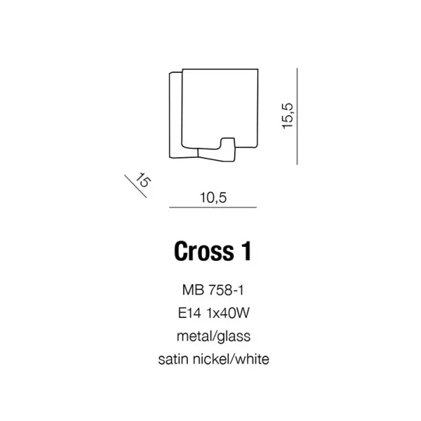 Бра настенное в спальню и гостиную CROSS I Azzardo в стиле модерн