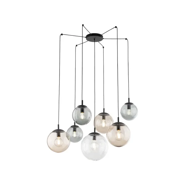 Подвесной светильник в стиле хай-тек ESME MIX 7 Павук TK Lighting в гостиную, спальню в цвете черный