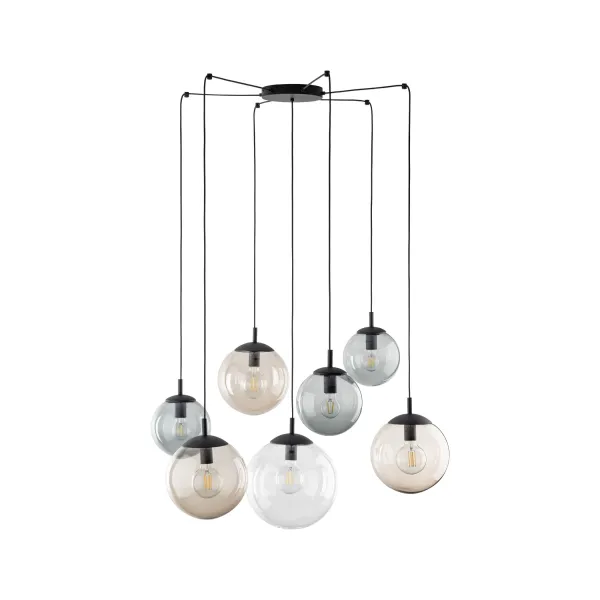 Подвесной светильник в стиле хай-тек ESME MIX 7 Павук TK Lighting в гостиную, спальню в цвете черный