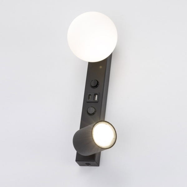 Бра TK Lighting Vox 2 Зарядка Usb чорне 10152