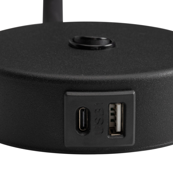 Бра TK Lighting Lagos 1 Usb чорне 10200