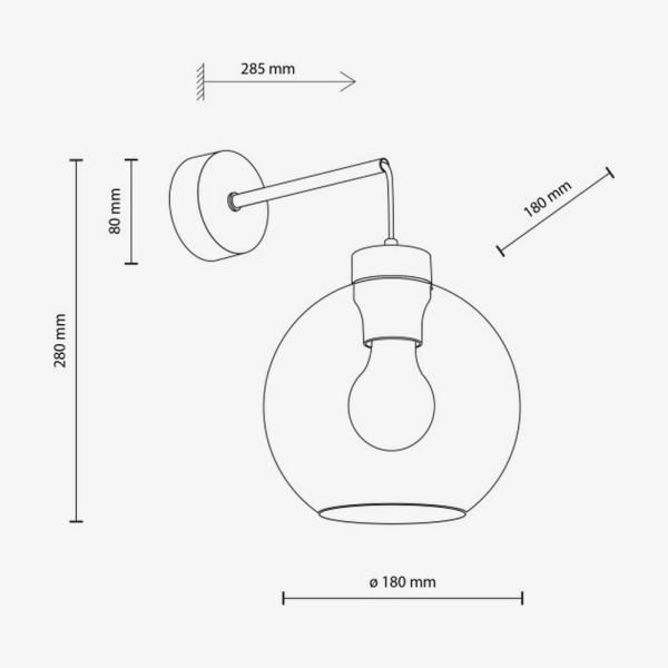 Бра TK Lighting Cubus 1 графитовое 10243