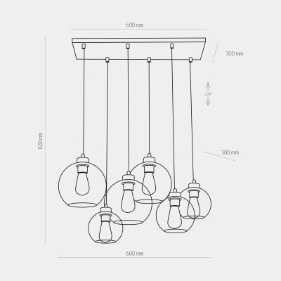 Люстра TK Lighting Cubus графітова 2833