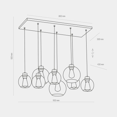 Люстра TK Lighting Cubus графітова 4113