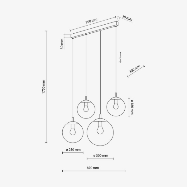 Підвісний світильник TK Lighting Esme Mix 4 чорна 4795