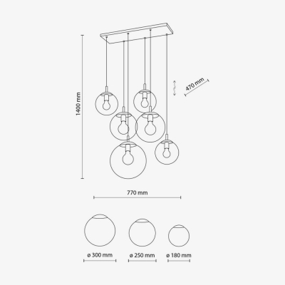 Люстра TK Lighting Esme Mix 6 чорна 4819