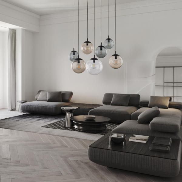 Підвісний світильник TK Lighting Esme Mix 7 Павук чорна 4863