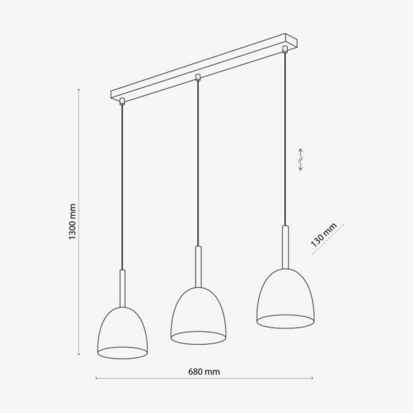 Підвісний світильник TK Lighting Nord 3 чорна 4871