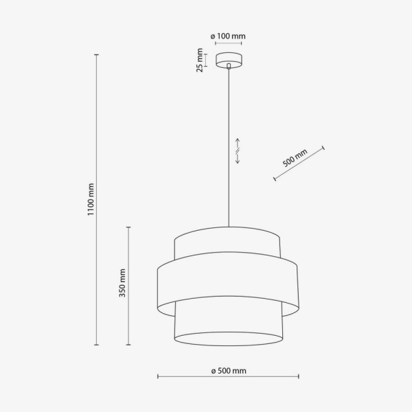 Підвісний світильник TK Lighting Calisto 3 500 чорна 5099
