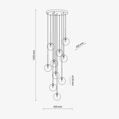 Подвесной светильник TK Lighting Nilos / 10 черно-золотой 5944