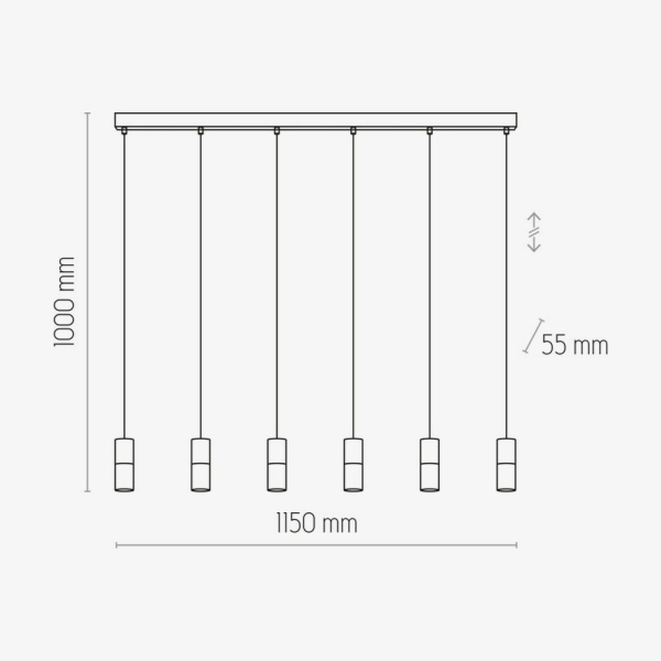 Підвісний світильник TK Lighting Elit Black/Wood 6 чорна 6312