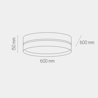 Стельовий світильник TK Lighting Paglia Потолочний 600 чорний 6547