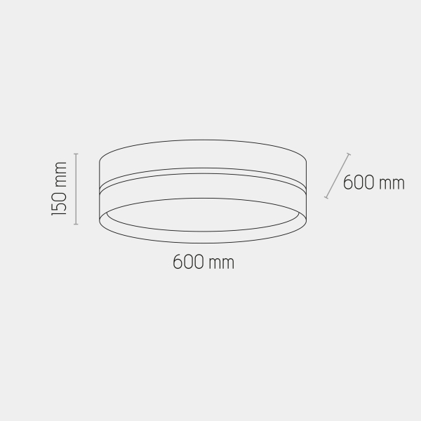 Стельовий світильник TK Lighting Paglia Потолочний 600 чорний 6547