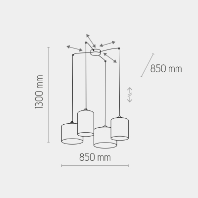 Підвісний світильник TK Lighting Juta 4 чорна 6585