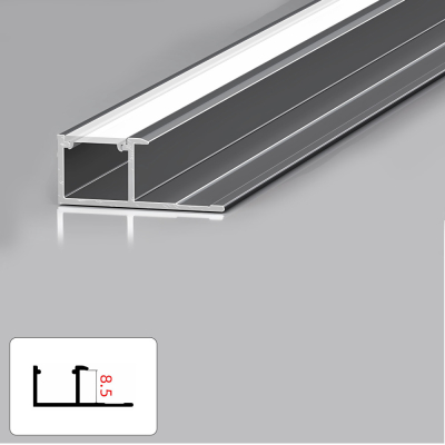 Профіль торцевий під LED стрічку для панелей 8 мм сірий