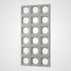3D Стеновая панель PN1528-5-L чистый серый 1200-600-30