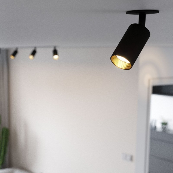 Врізний точковий світильник TK Lighting AMIS 1XGU10 чорний