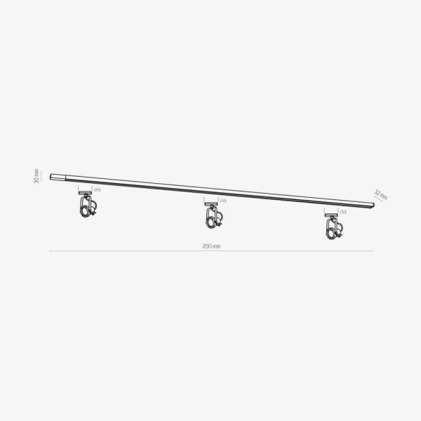 Шинопровід трифазний TK Lighting TRACER 2M чорний