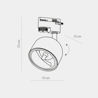 Трековий світильник однофазний TK Lighting TRACER GU10 AR111 білий