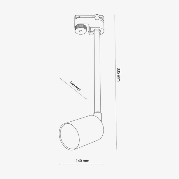 Трековий світильник трифазний TK Lighting TRACER TOP LONG 1 GU10 чорний