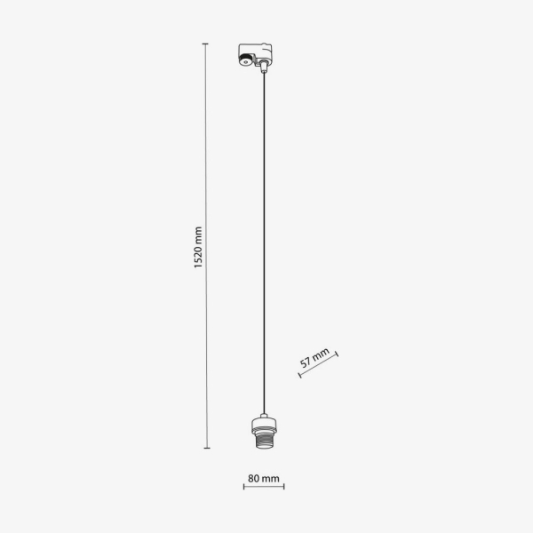 Трековий світильник однофазний TK Lighting TRACER 1 X E27 1.5М чорний