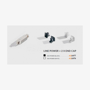 Ввід живлення для трифазного шинопроводу Azzardo TRACK 3LINE POWER + 2 x END CAP білий