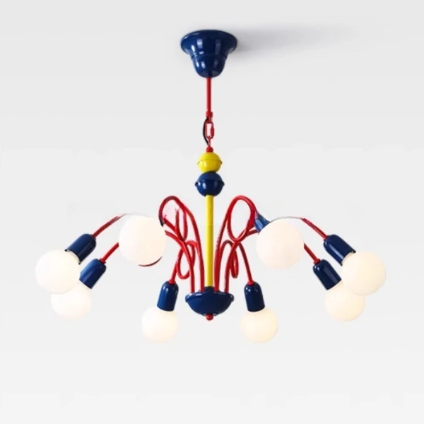 Люстра Modulo Light 5 ламп — цвет синий і красный