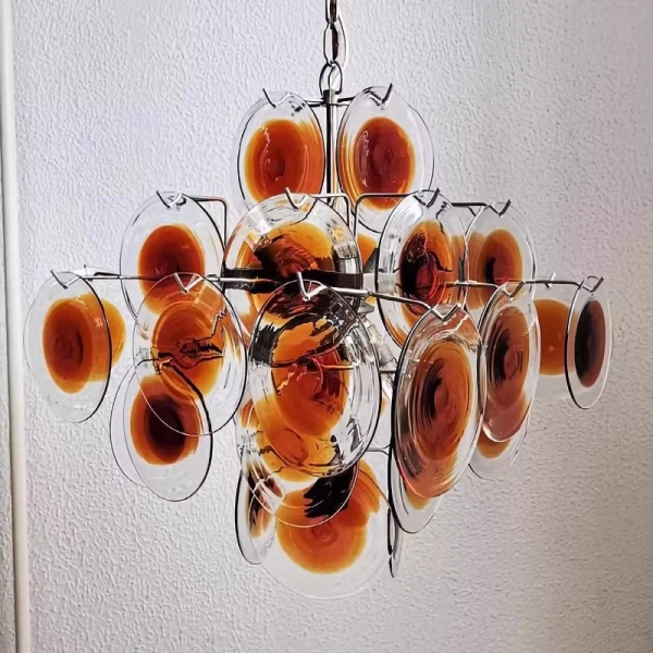 Люстра MURANO Amber Halo 127 — цвет оранжевый, стиль современный
