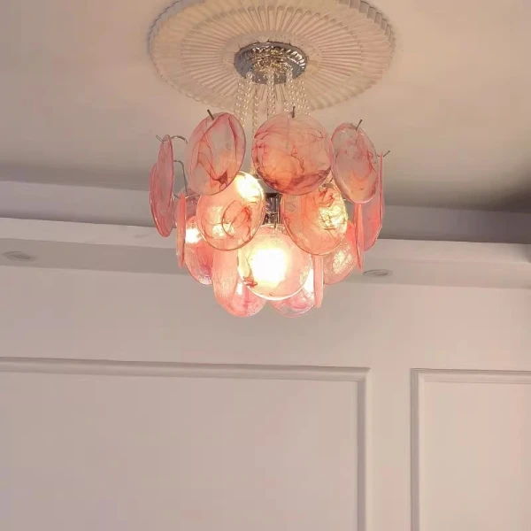 Люстра MURANO Crystal-Framed 063 — цвет розовый, стиль современный