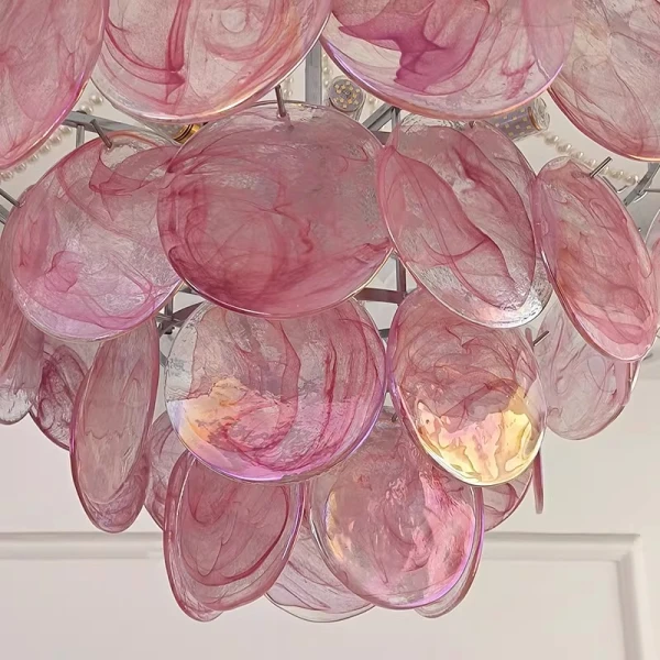 Люстра MURANO Crystal-Framed 063 — цвет розовый, стиль современный