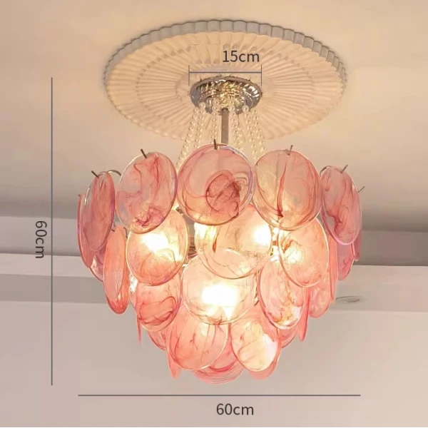 Люстра MURANO Crystal-Framed 063 — цвет розовый, стиль современный