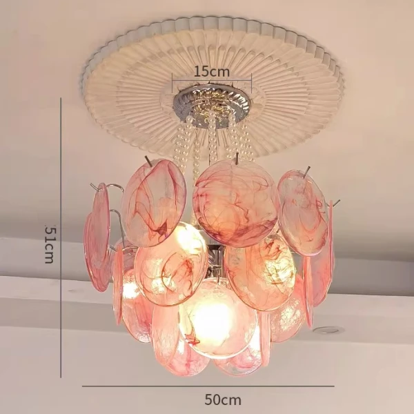 Люстра MURANO Crystal-Framed 063 — цвет розовый, стиль современный