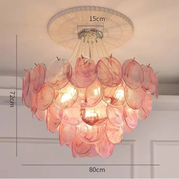 Люстра MURANO Crystal-Framed 063 — цвет розовый, стиль современный