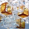 Люстра MURANO Glass Cubes 037 — цвет прозрачный с янтарными, стиль модерн