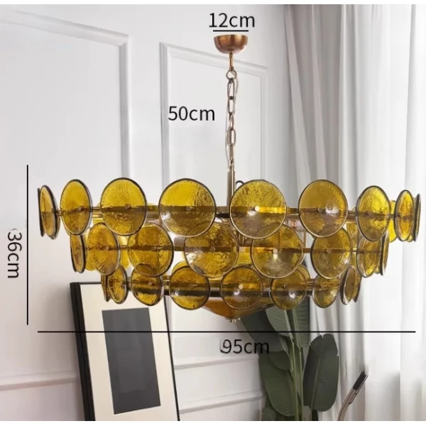 Люстра MURANO Green amber 022 — цвет янтарно-зеленый, стиль современный