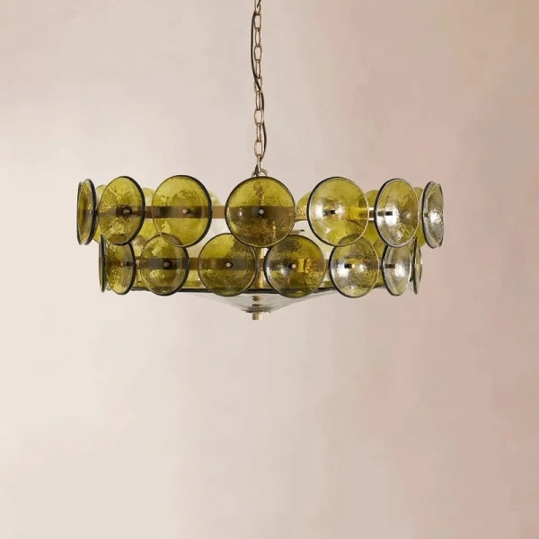 Люстра MURANO Green amber 022 — цвет янтарно-зеленый, стиль современный