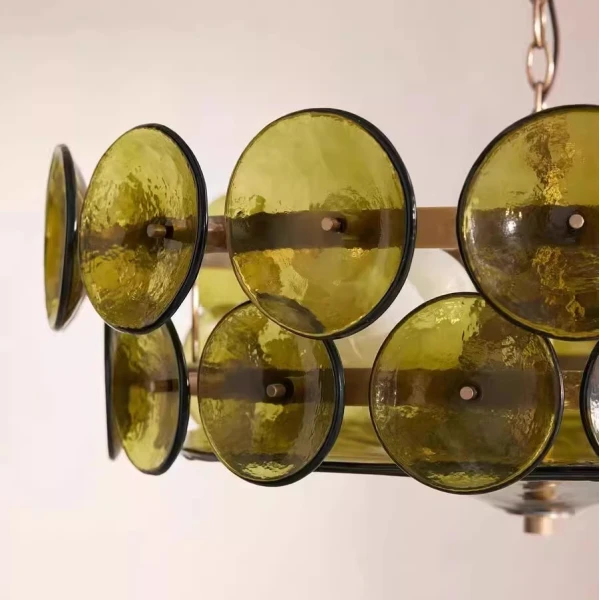 Люстра MURANO Green amber 022 — цвет янтарно-зеленый, стиль современный