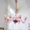 Люстра MURANO Opulent Pink Cascade Light 093 — цвет розовый, стиль современный