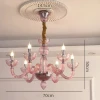 Люстра MURANO Opulent Pink Cascade Light 093 — цвет розовый, стиль современный