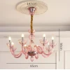 Люстра MURANO Opulent Pink Cascade Light 093 — цвет розовый, стиль современный