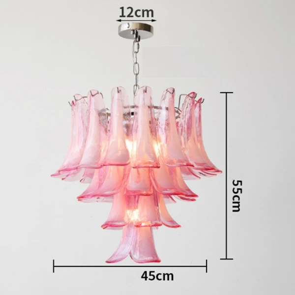 Люстра MURANO Pink Petal 109 — цвет розовый, стиль современный