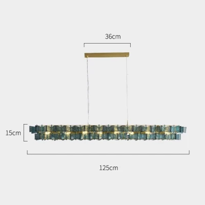 Люстра MURANO Shimmering Rectangular Light 061