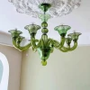 Люстра MURANO Sleek Green Glass Fixture 090 — цвет зеленый, стиль современный