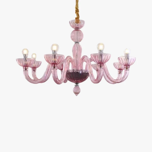 Люстра MURANO Opulent Pink Cascade Light 093 — цвет розовый, стиль современный
