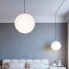 Akari A Round Swag Light (білий кабель) — підвісний світильник, з матеріалу шовковистий папір, метал, стиль сучасний