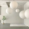Akari A Round Swag Light (білий кабель) — підвісний світильник, з матеріалу шовковистий папір, метал, стиль сучасний