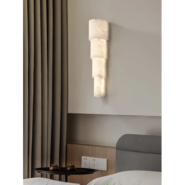 Настенный светильник Alba Cascade Alabaster — бра, цвет белый, из материала алебастр, метал, стиль модерн