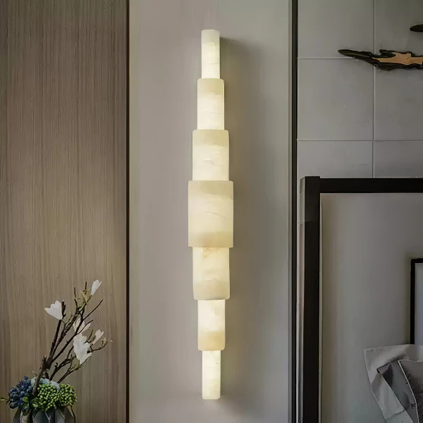Настенный светильник Alba Cascade Alabaster — бра, цвет белый, из материала алебастр, метал, стиль модерн
