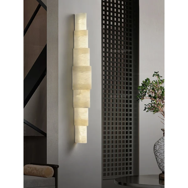 Настенный светильник Alba Cascade Alabaster — бра, цвет белый, из материала алебастр, метал, стиль модерн