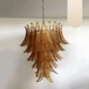 Каскадна люстра Amber Leaf — люстри дизайнерські, колір бурштиновий, з матеріалу  метал, скло, стиль сучасний